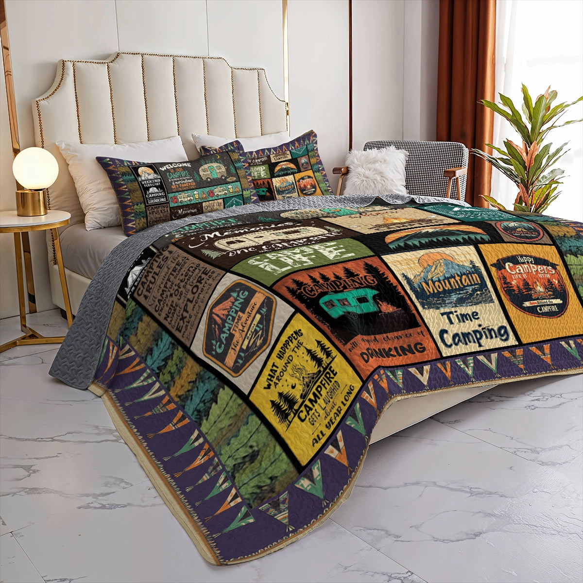 Shineful All Season Quilt 3-Piece Set - Camping Chronicles