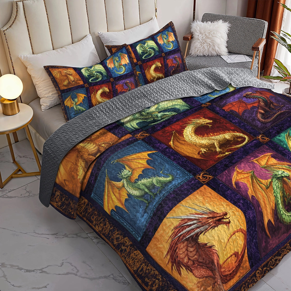 Shineful All Season Quilt 3-Piece Set - Legend of the Dragons