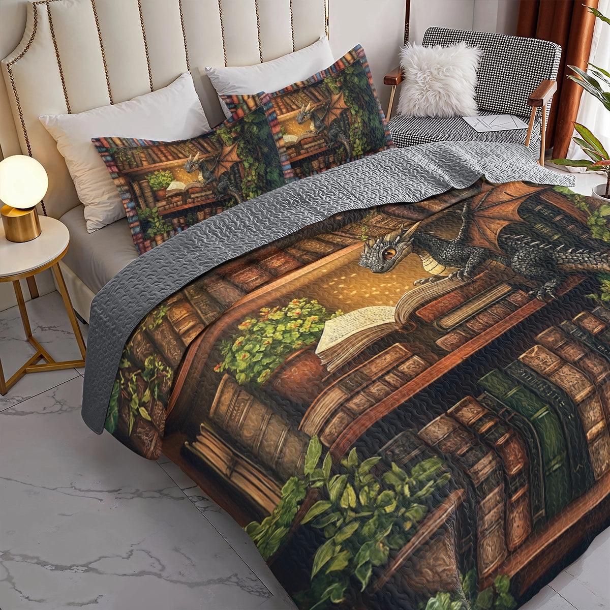 Shineful All Season Quilt 3-Piece Set - Dragon Scholar's Retreat