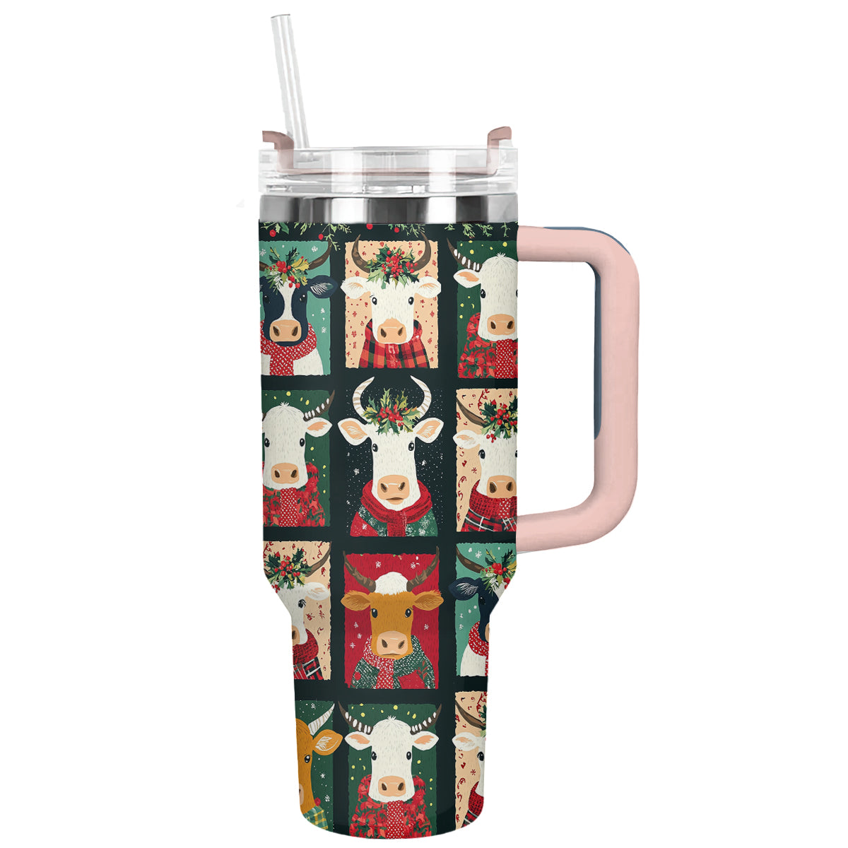 Shineful Tumbler Joyful Christmas Cow