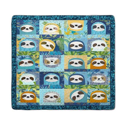 Shineful All Season Quilt 3-Piece Set Sloth Blue Slumber