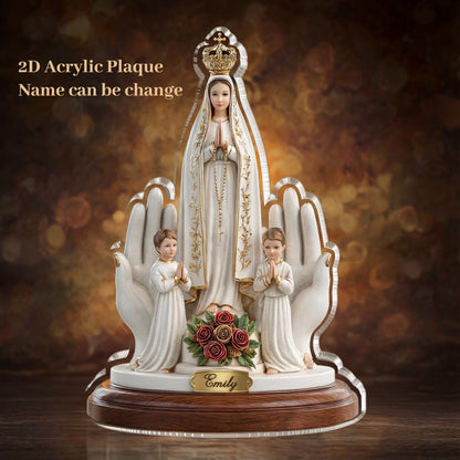 Shineful Custom Shaped Acrylic Plaque Sacred Mother & Children Crowned