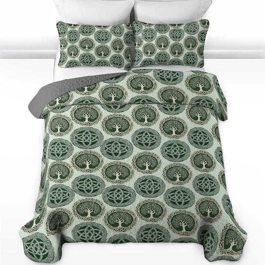Shineful All Season Quilt 3-Piece Set - Celtic Tree of Life & Knotwork