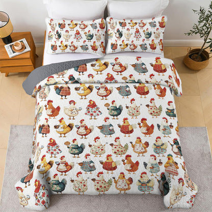 Shineful All Season Quilt 3-Piece Set Farmhouse Hen