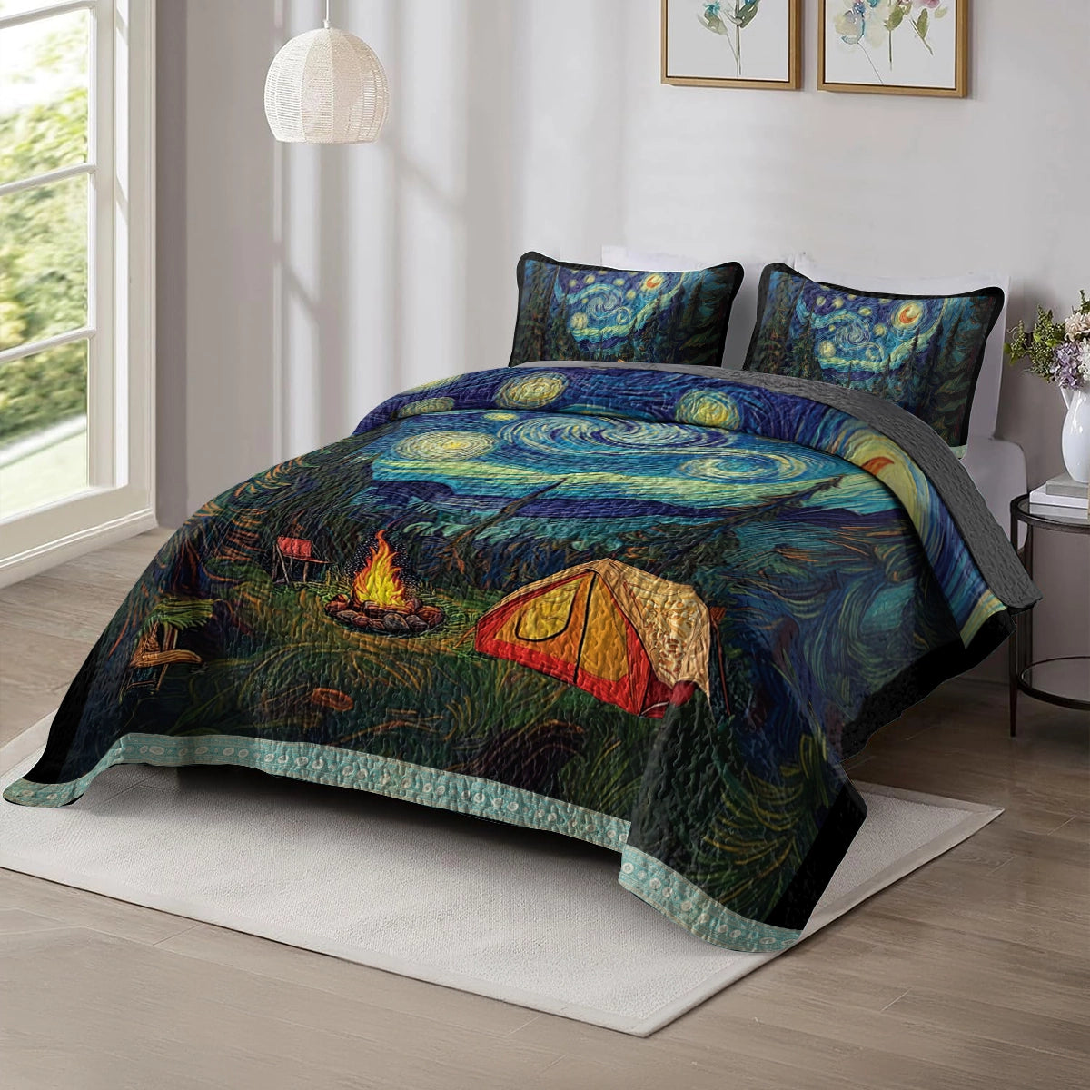 Shineful All Season Quilt 3-Piece Set - Starry Night Camping