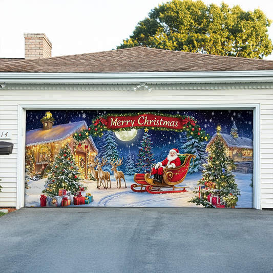 Shineful Garage Door Banner Decoration - Santa's Magical Night
