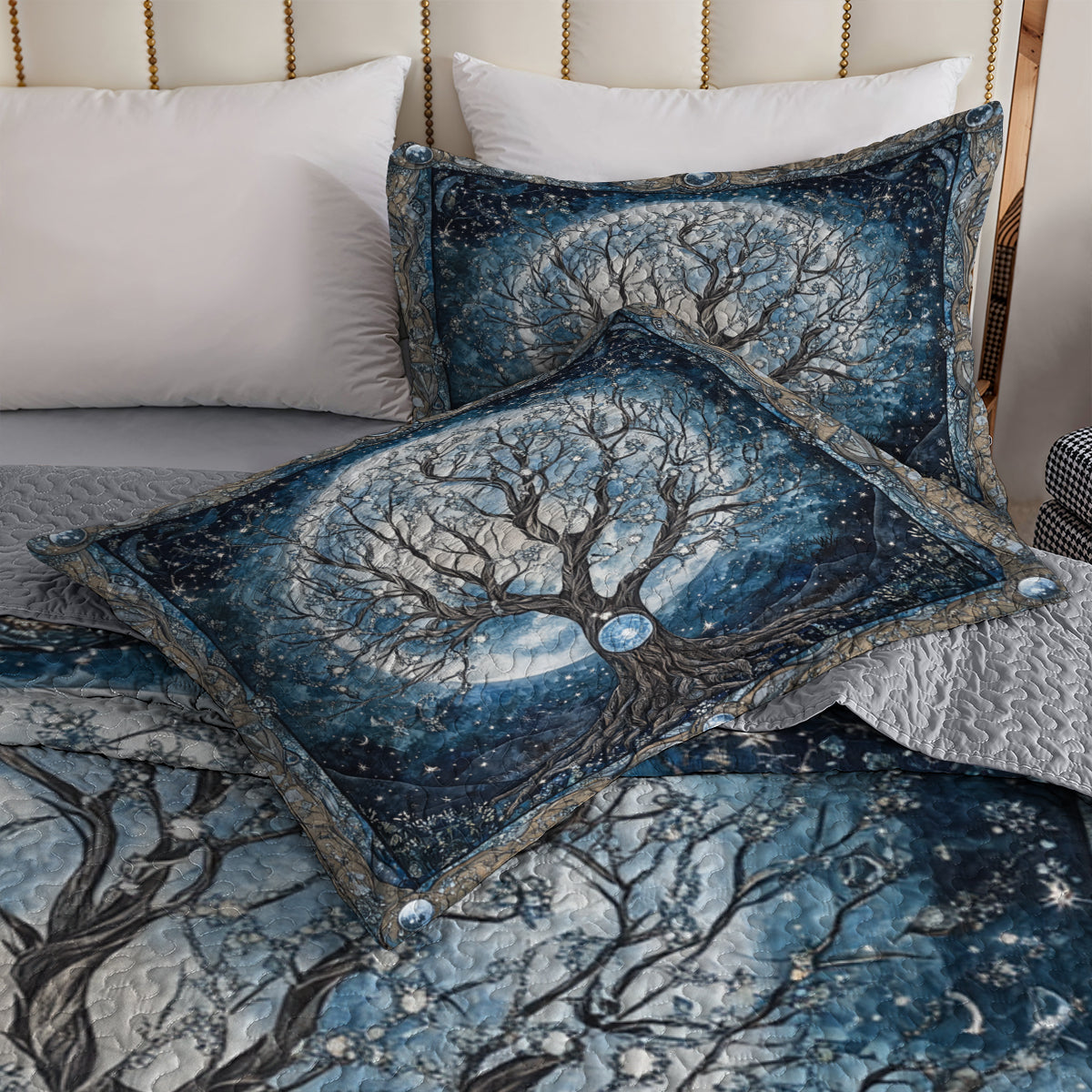 Shineful All Season Quilt 3-Piece Set Moonlit Tree Of Life