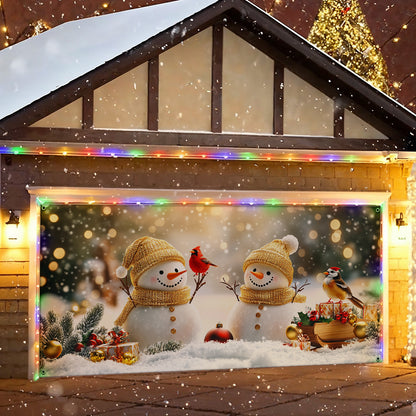 Shineful Garage Door Banner Decoration Elegant Snowy Couple