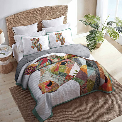 Shineful All Season Quilt 3-Piece Set - Moo-saic Meadow