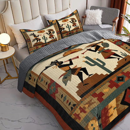 Shineful All Season Quilt 3-Piece Set Ancestral Steps