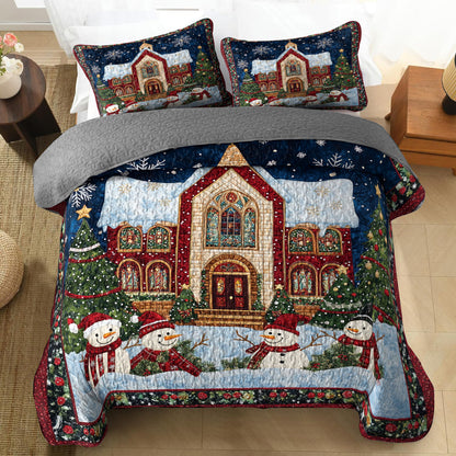 Shineful All Season Quilt 3-Piece Set Christmas Church