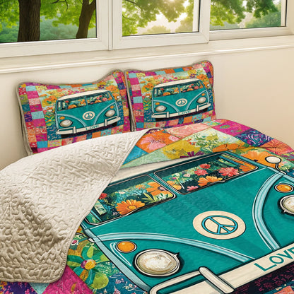 Shineful All Season Quilt 3-Piece Set - Hippie Van Patchwork