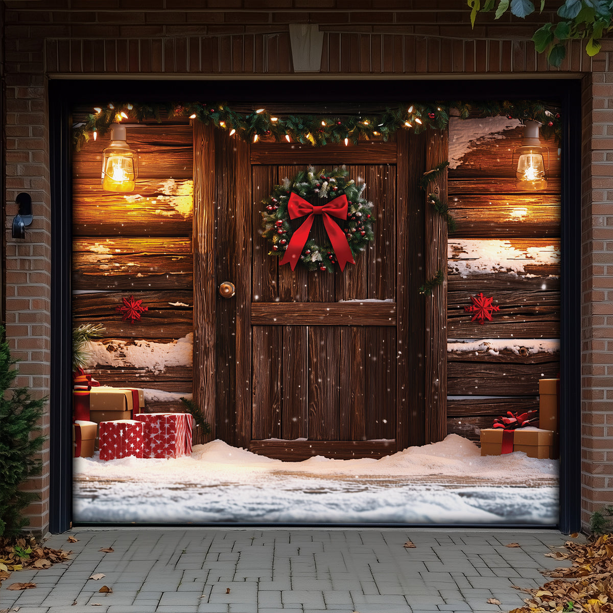 Shineful Garage Door Banner Decoration Cozy Christmas Door