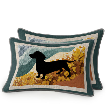 Shineful All Season Quilt 3-Piece Set Quilt Set Dachshund Autumn Walk