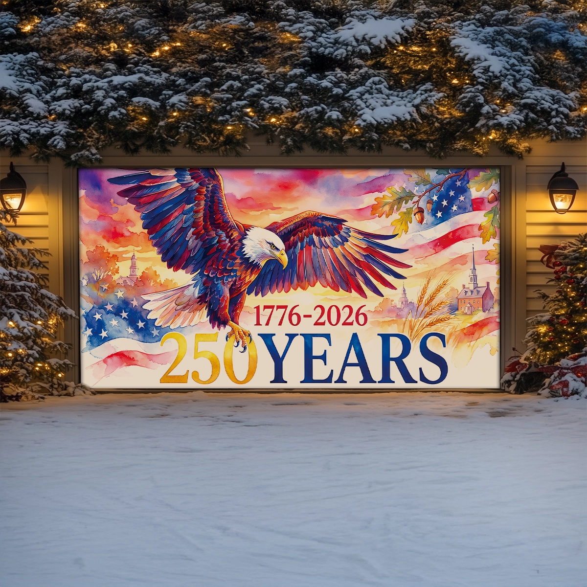 Shineful Garage Door Banner Decoration Freedom Still Soars