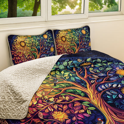 Shineful All Season Quilt 3-Piece Set Colorful Life Tree