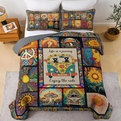 Shineful All Season Quilt 3-Piece Set - Hippie Dream Journey