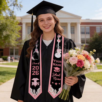 Shineful Graduation Sash Personalized Elegant RN Bloom