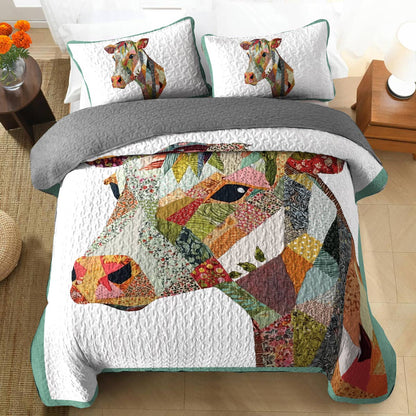 Shineful All Season Quilt 3-Piece Set - Moo-saic Meadow