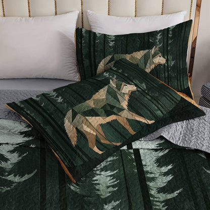 Shineful All Season Quilt 3-Piece Set - Wolf Wilderness