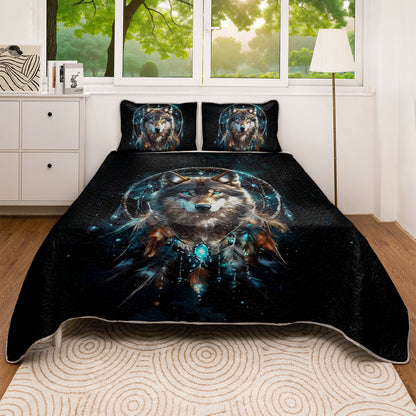 Shineful All Season Quilt 3-Piece Set Wolf Dreamcatcher