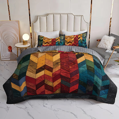 Shineful All Season Quilt 3-Piece Set Ember Path Weave