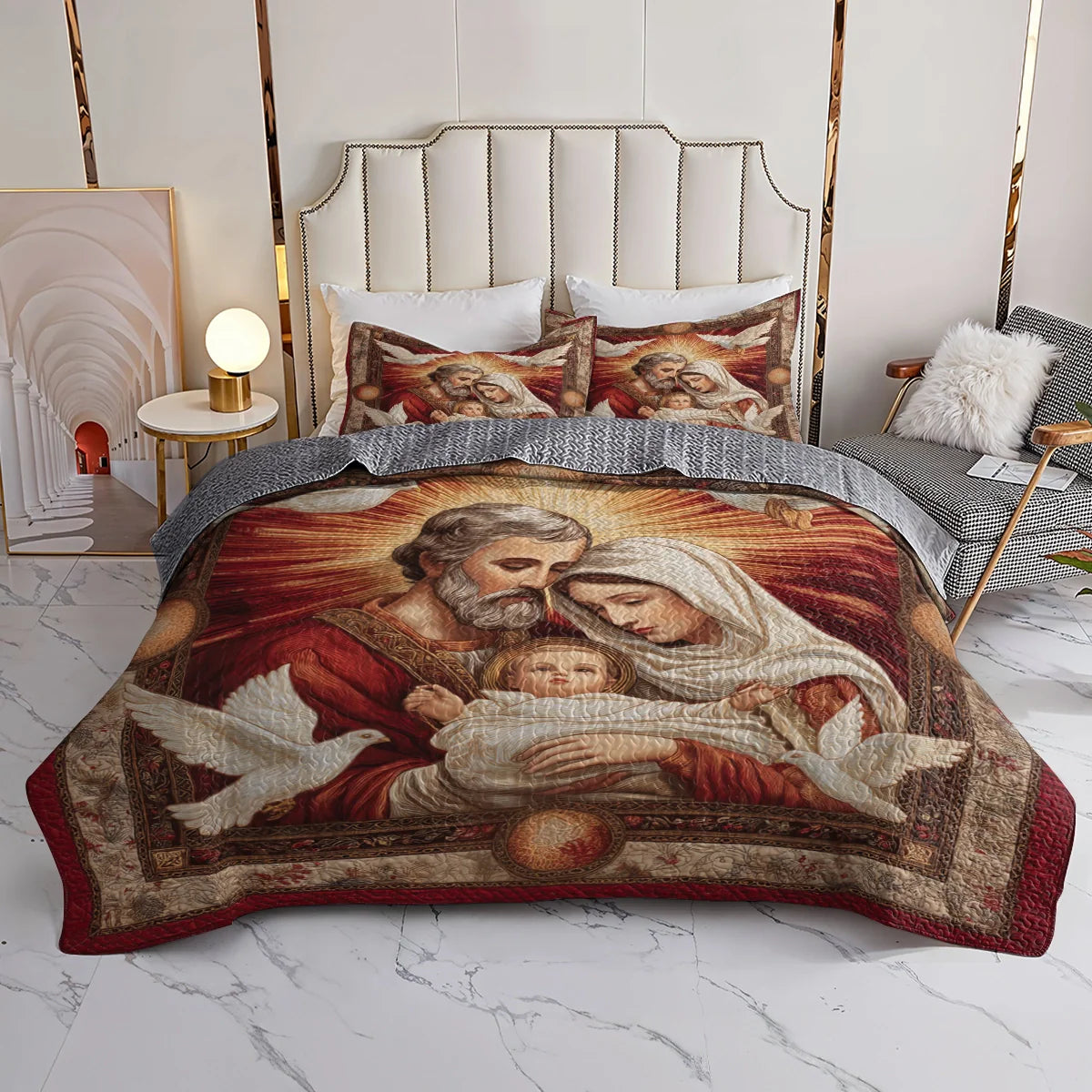Shineful Quilt 3-Piece Set Light of the Holy Family