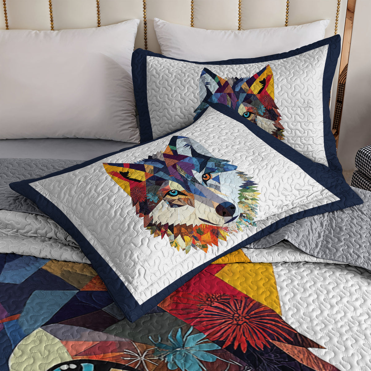 Shineful All Season Quilt 3-Piece Set - Wild Spirit Wolf