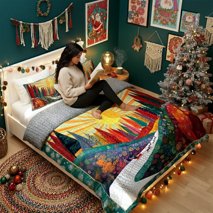 Shineful Quilt 3-Piece Set Colorful Forest Path