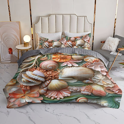 Shineful All Season Quilt 3-Piece Set Seashell Dream