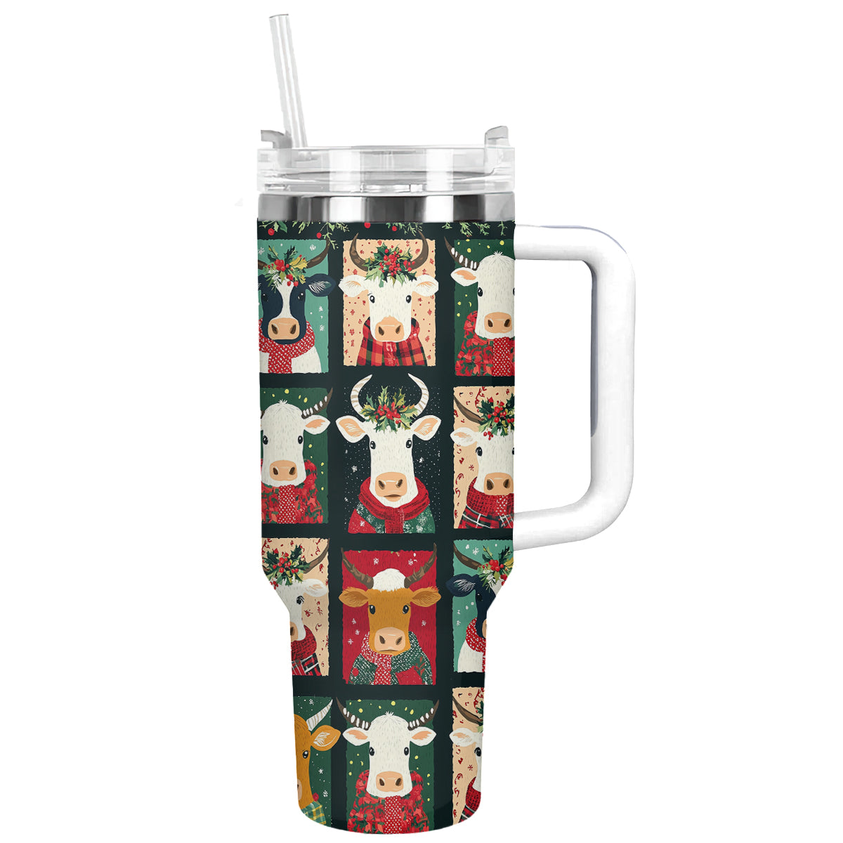 Shineful Tumbler Joyful Christmas Cow