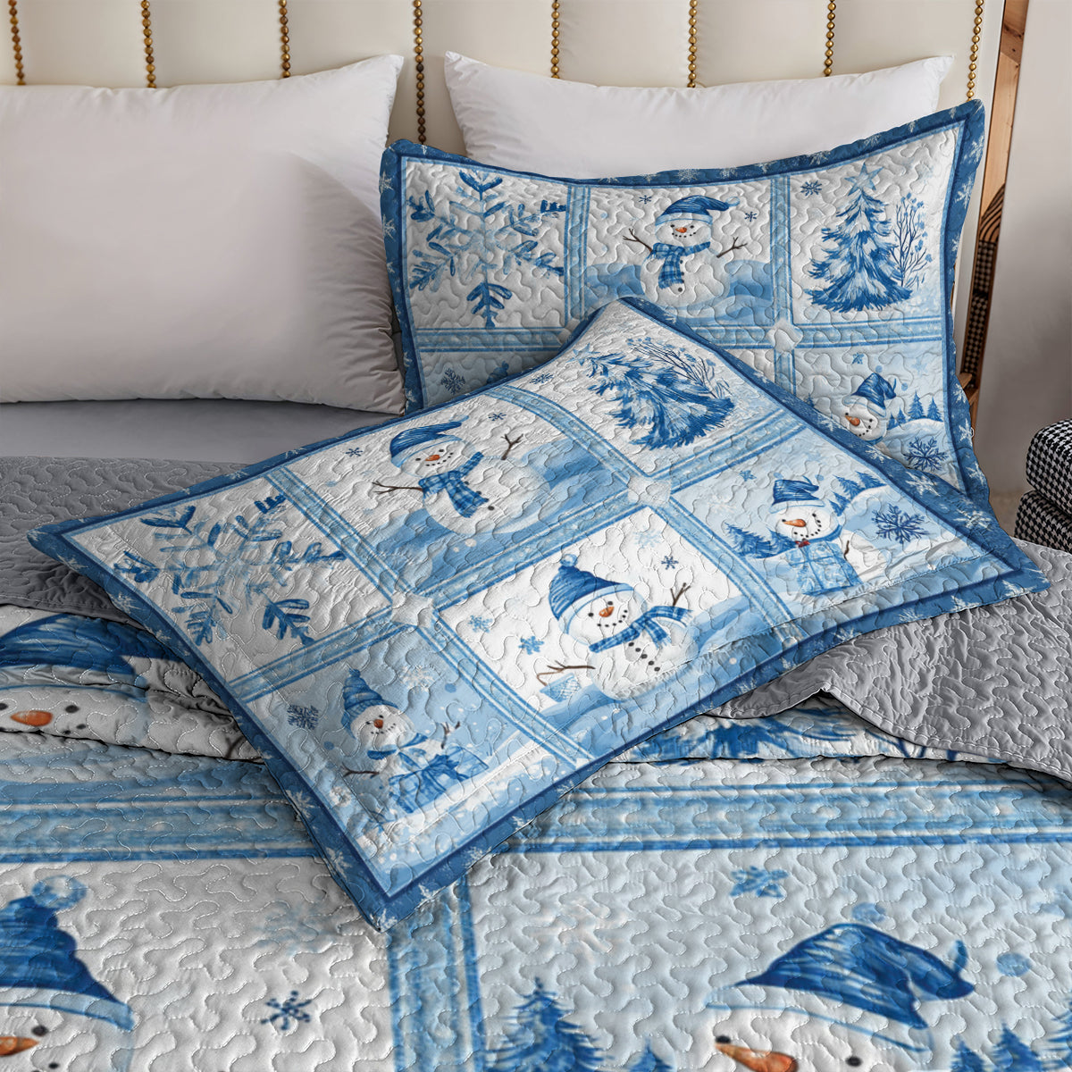 Shineful All Season Quilt 3-Piece Set Snowy Friends Comfort