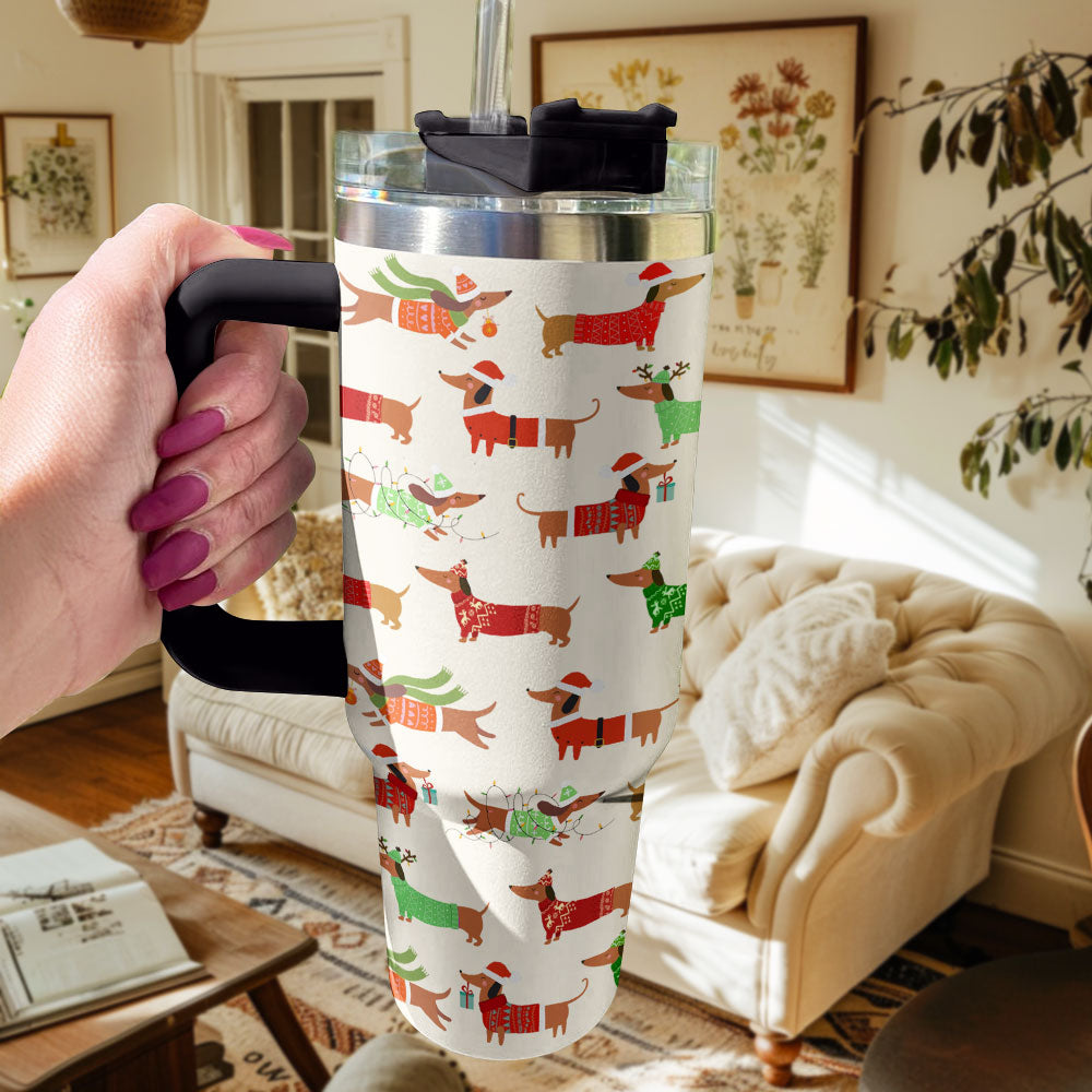 Shineful Tumbler Dapper Dachshund Christmas