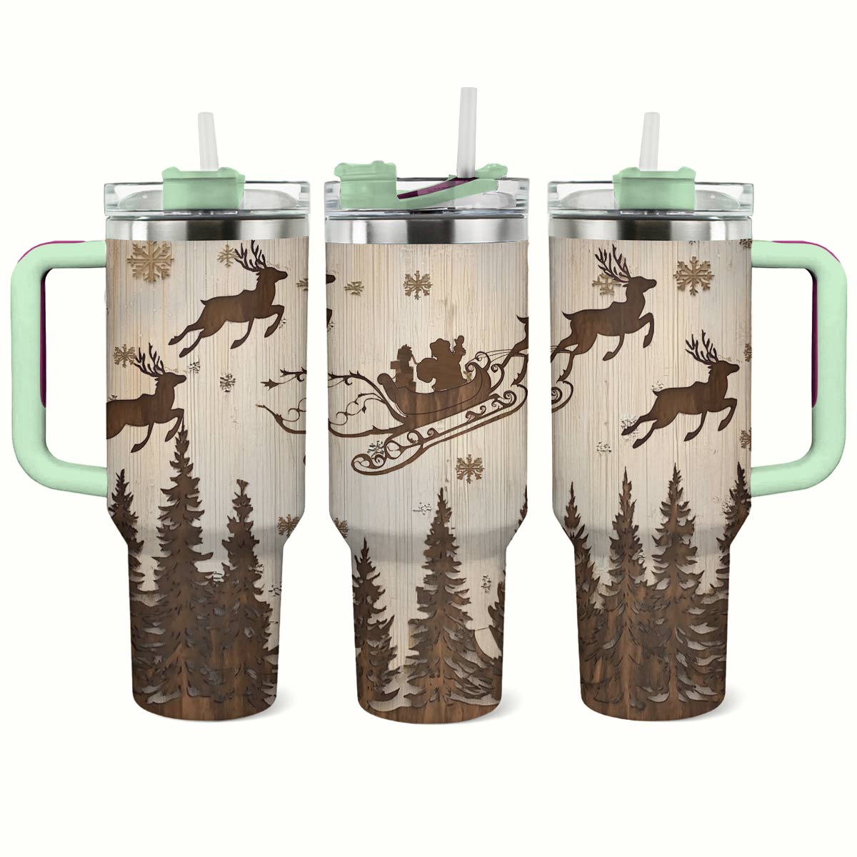 Shineful Glossy Tumbler Winter Sleigh Ride