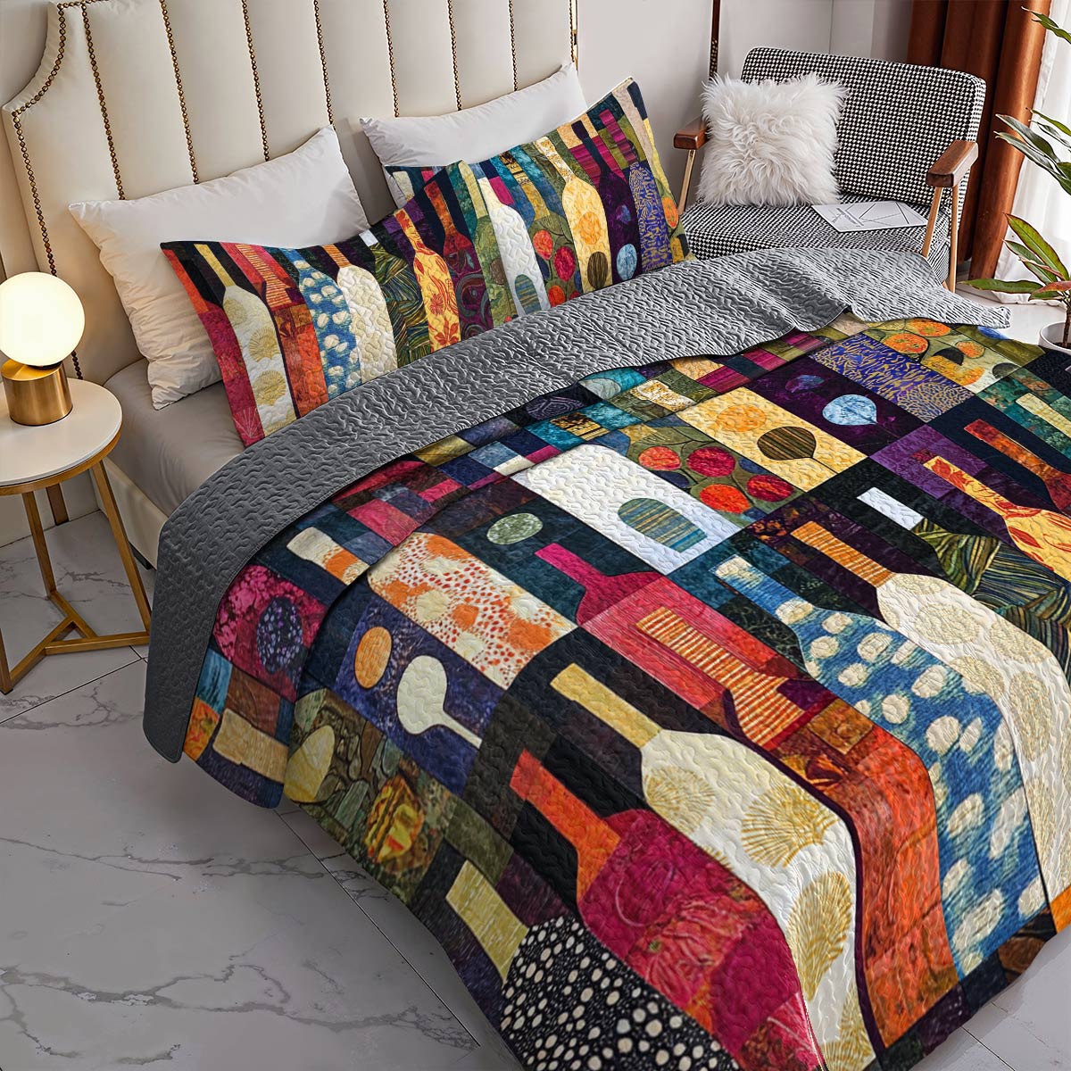 Shineful All Season Quilt 3-Piece Set Captivating Wine