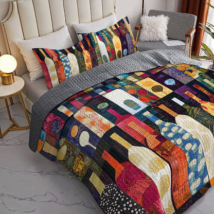 Shineful All Season Quilt 3-Piece Set Captivating Wine