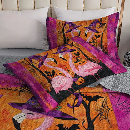 Shineful All Season Quilt 3-Piece Set Flamingo’s Bewitched Dream