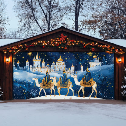Shineful Garage Door Banner Decoration Three Kings