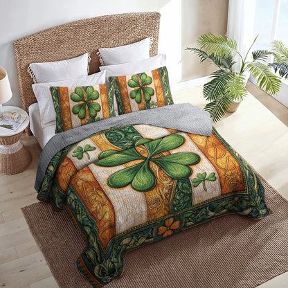 Shineful All Season Quilt 3-Piece Set Celtic Clover