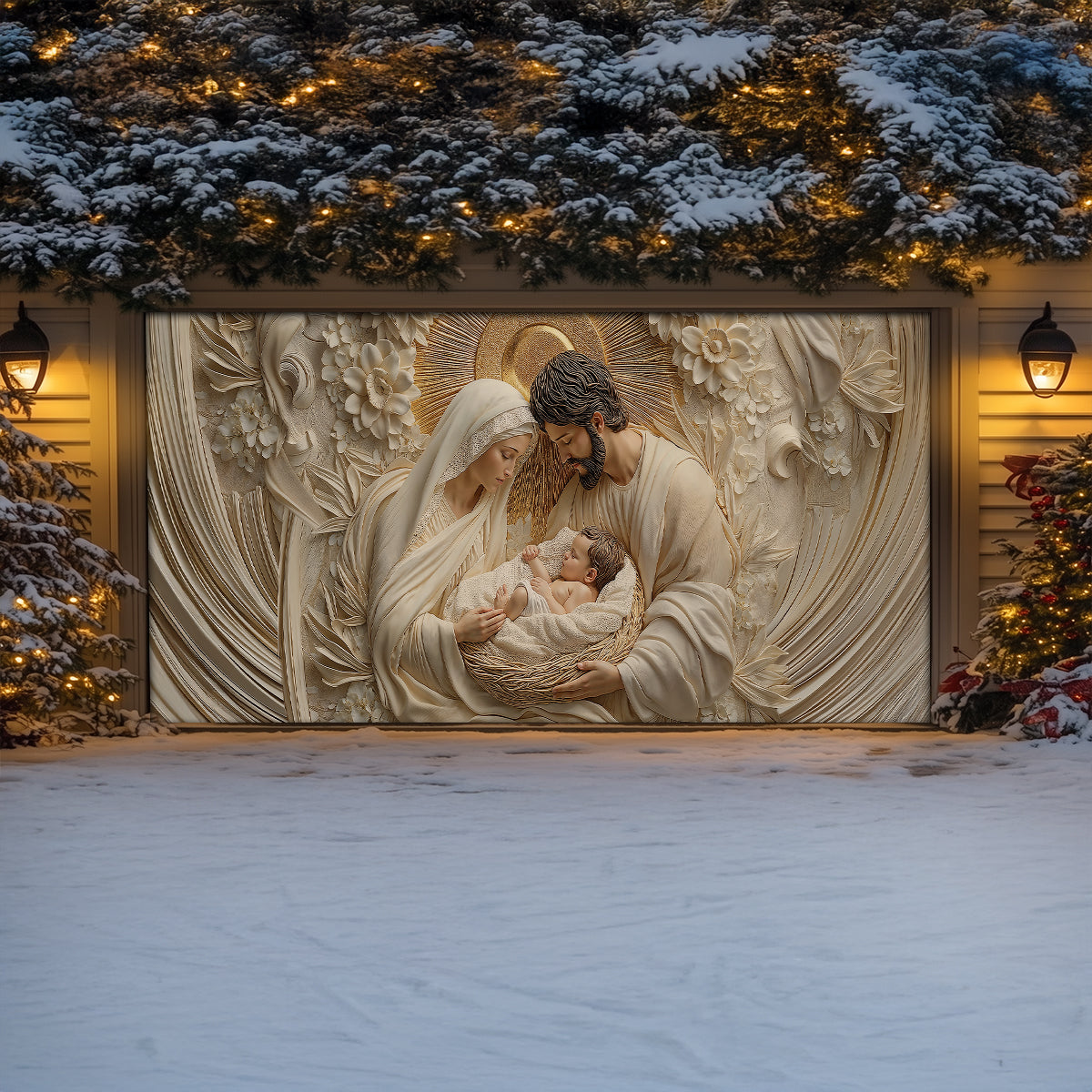 Shineful Garage Door Banner Decoration - Holy Family
