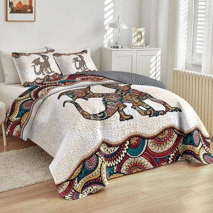 Shineful All Season Quilt 3-Piece Set Boho Dragon