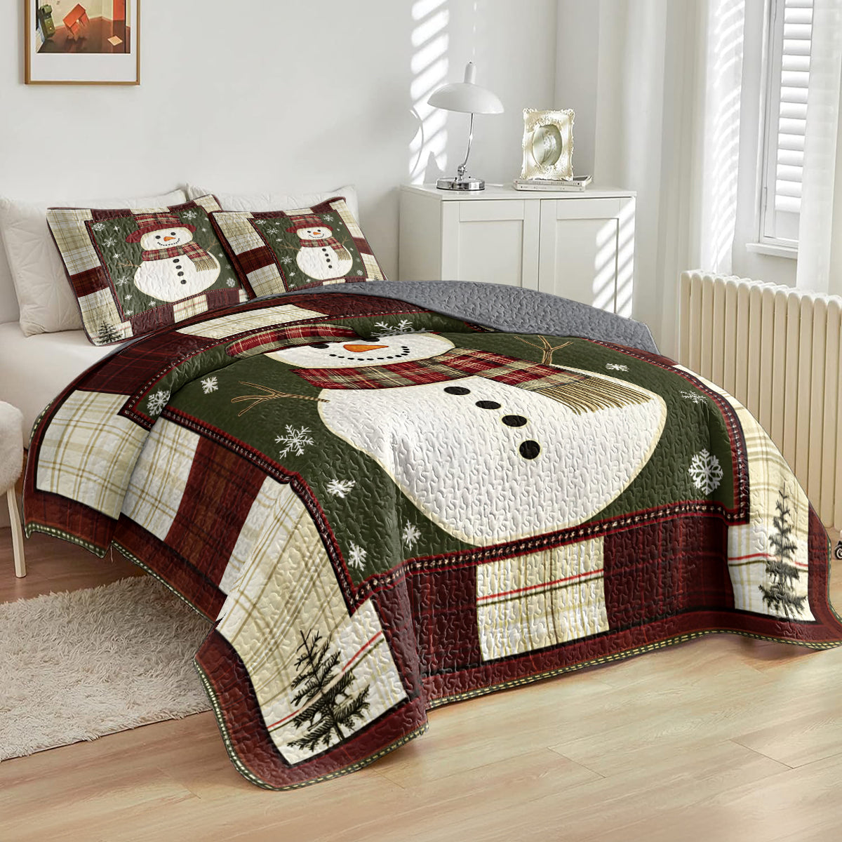 Shineful All Season Quilt 3-Piece Set Christmas Snowy Wonder