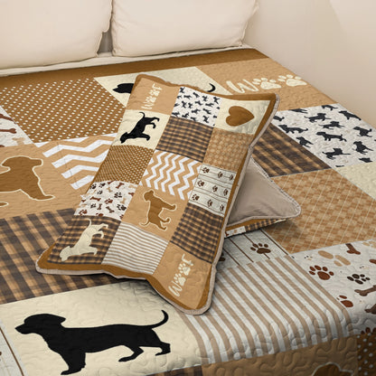 Shineful All Season Quilt 3-Piece Set Labrador Love Patchwork