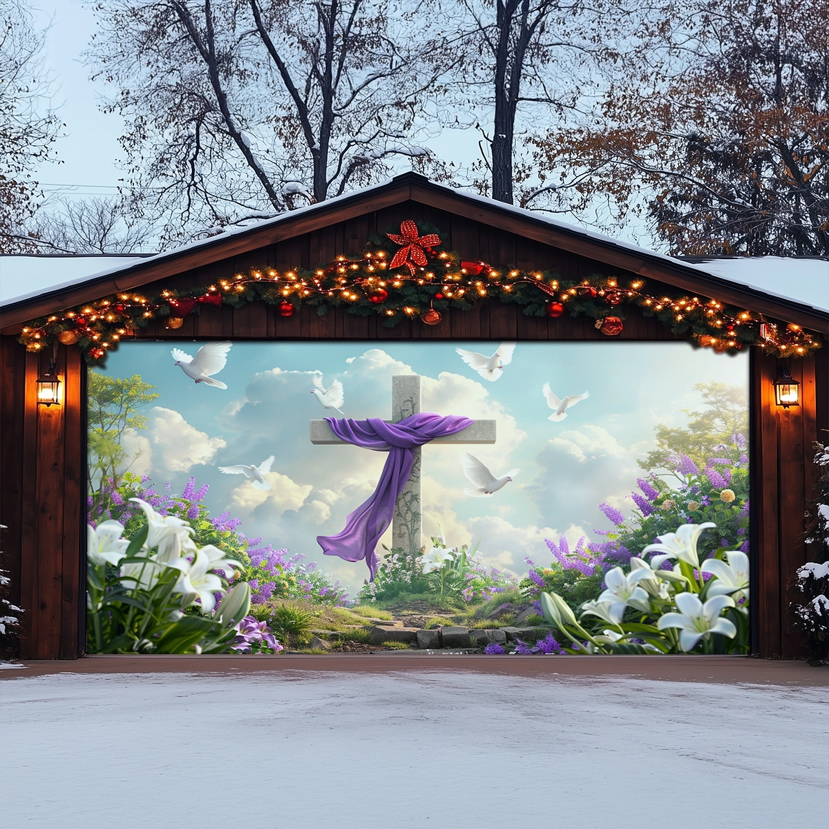 Shineful Garage Door Banner Decoration Where Death Lost