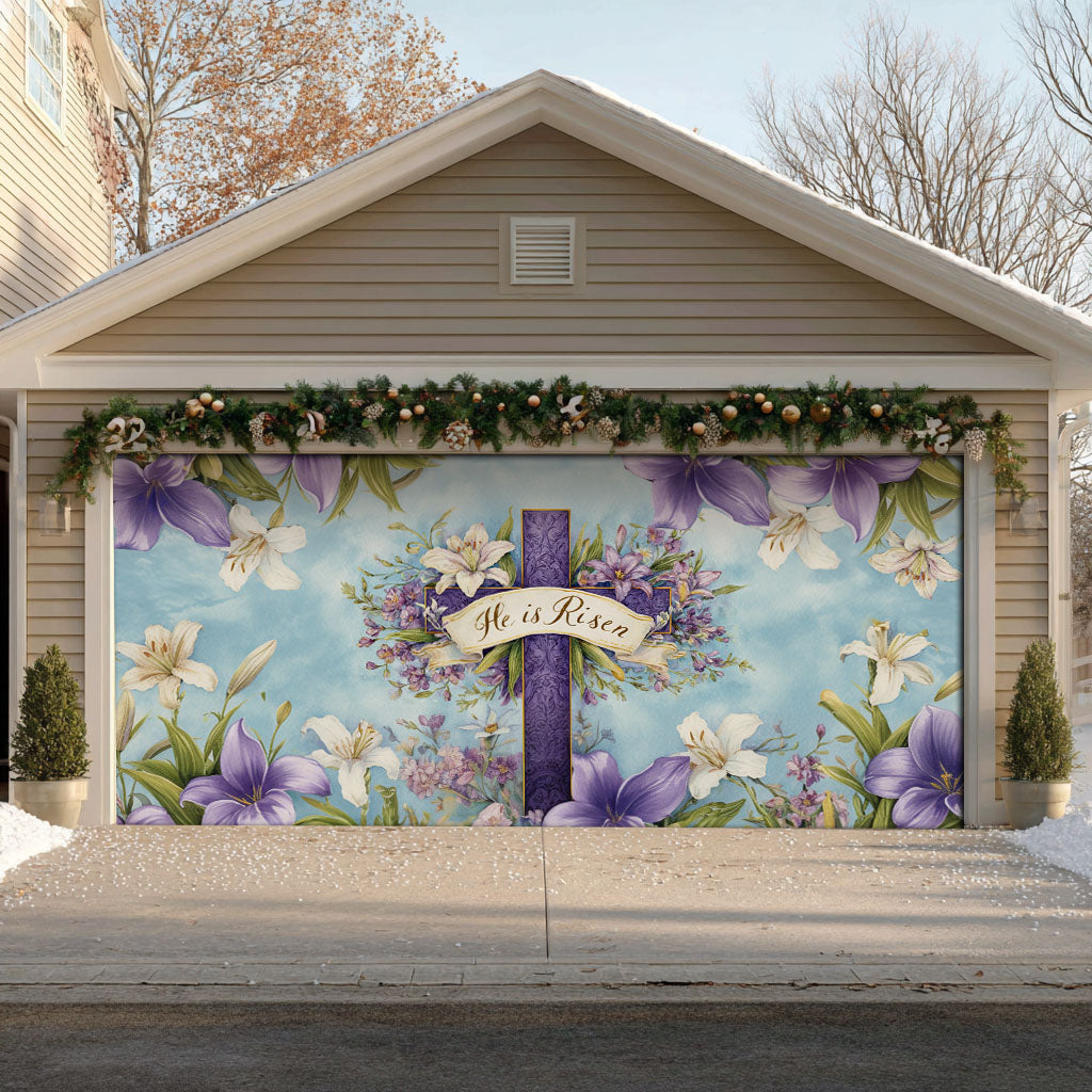 Shineful Garage Door Banner Decoration Catholic Easter Lily
