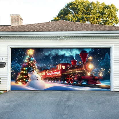 Shineful Garage Door Banner Decoration Holiday Train of Lights