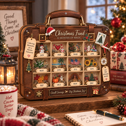 Christmas Fund Wooden Coin Bank