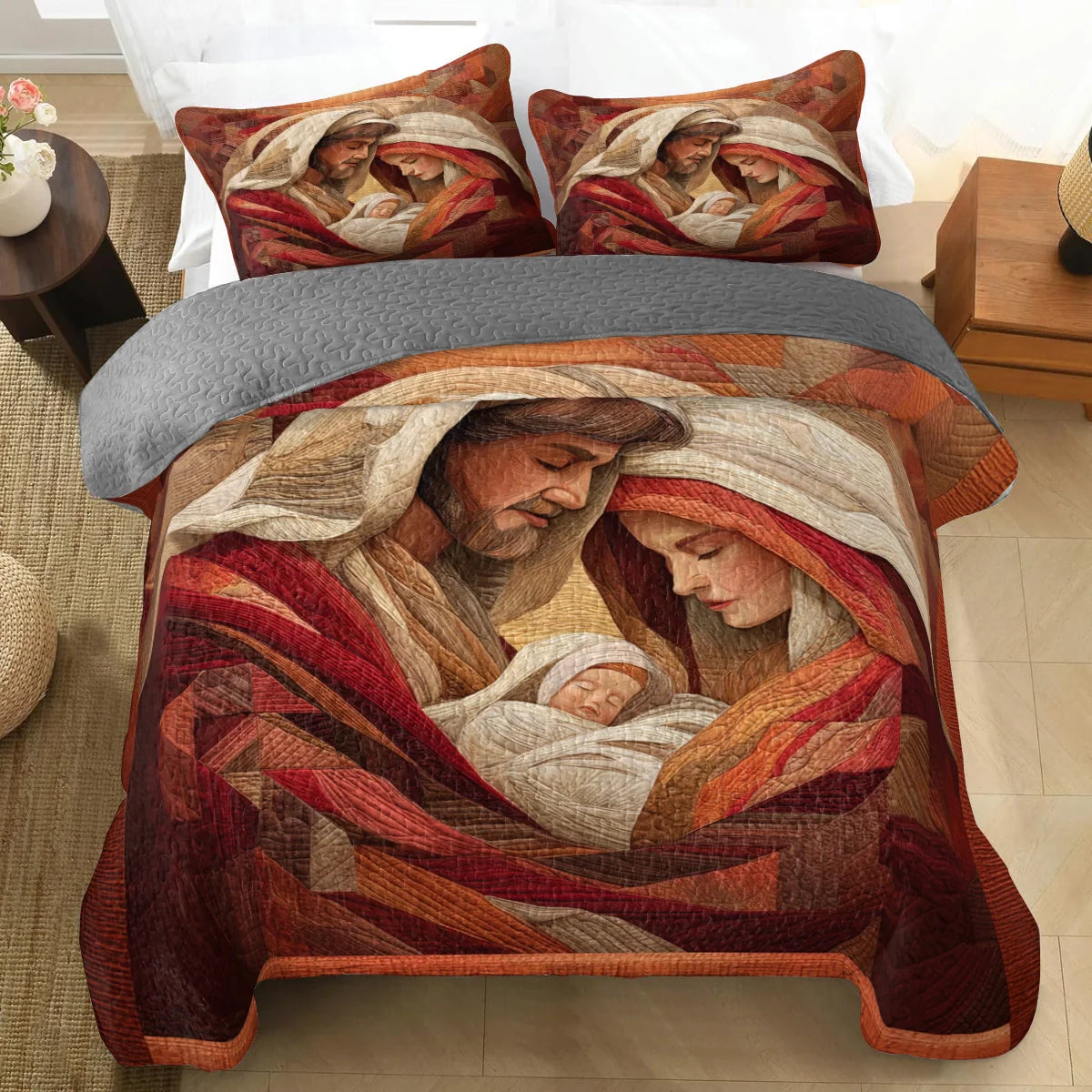 Shineful Quilt 3-Piece Set Sacred Geometry of Grace