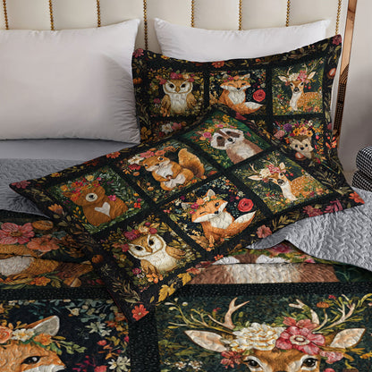 Shineful All Season Quilt 3-Piece Set Floral Animal