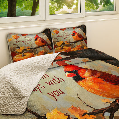 Shineful All Season Quilt 3-Piece Set Autumn Cardinal